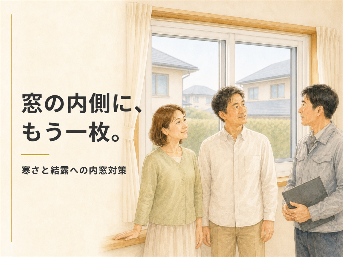 窓の内側にもう一枚。寒さと結露への内窓対策を解説する記事のアイキャッチ画像